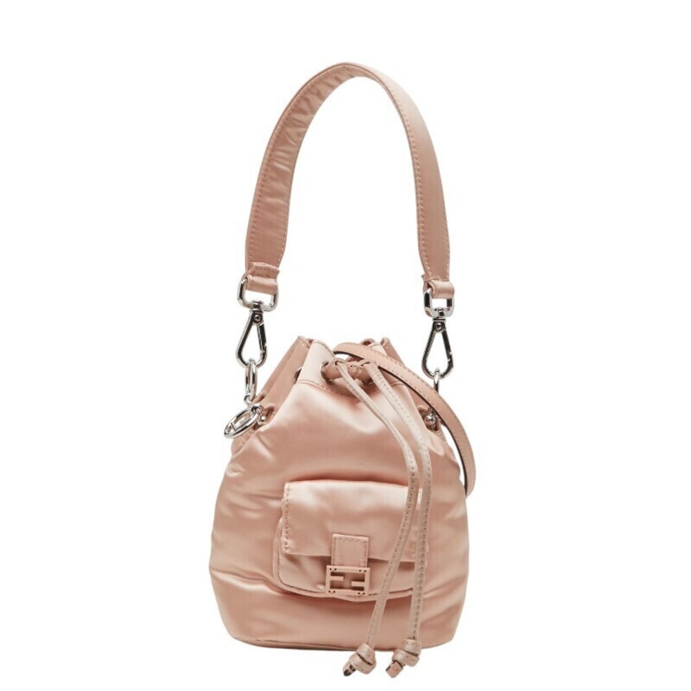 Fendi Montresor Handbag Shoulder Bag Pink Satin